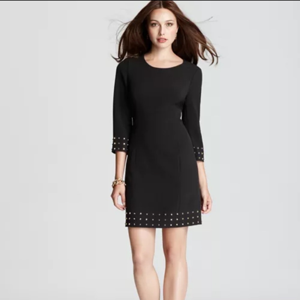 Michael Kors Three Quarter Sleeve Studded Shift Dress